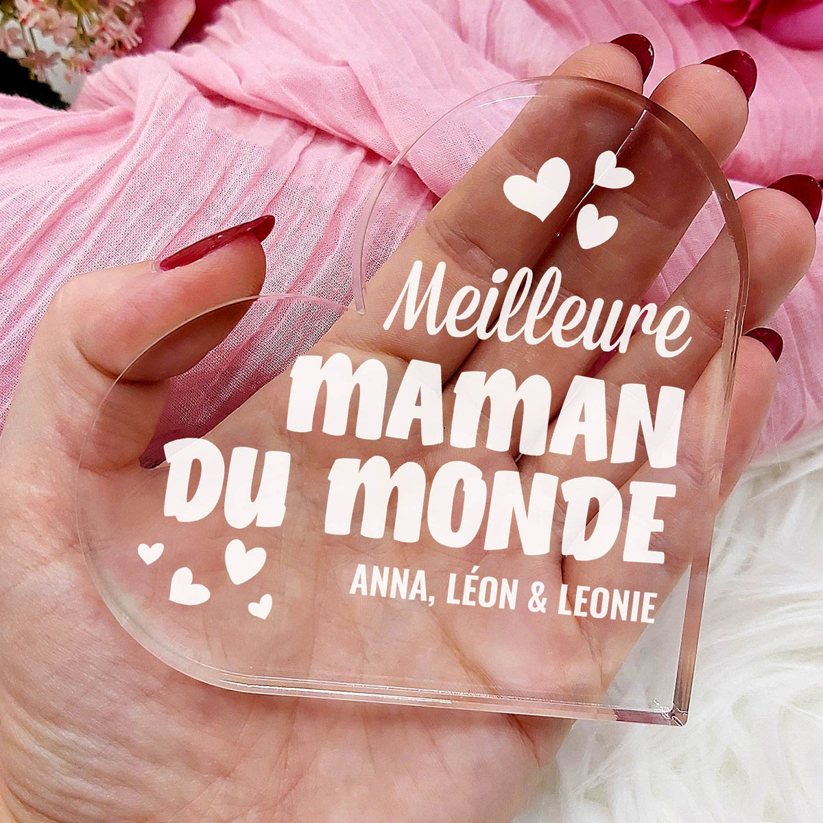 Meilleure Maman du Monde - Cœur en plexiglas