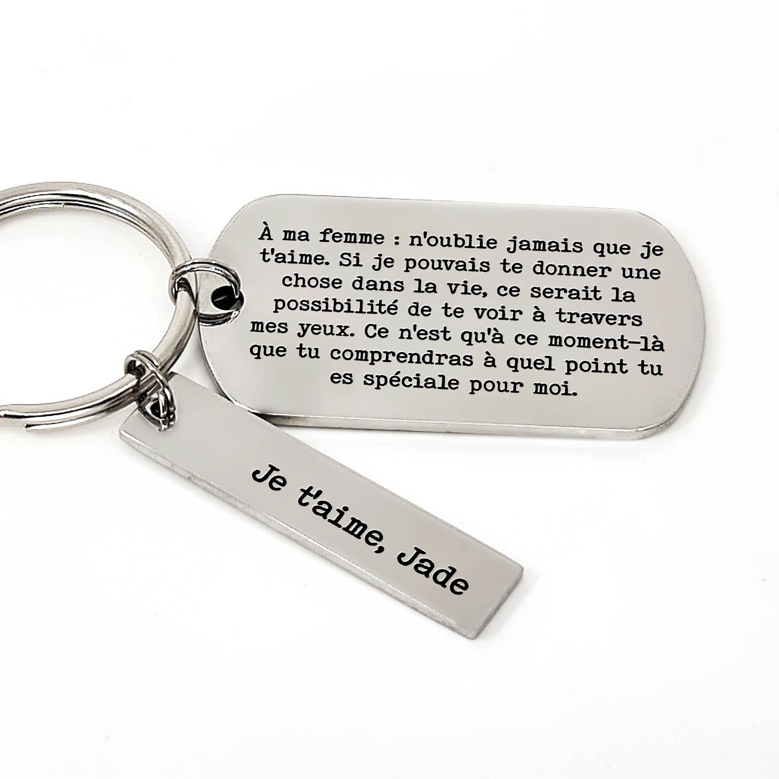 N'oublie jamais que je t'aime -  Porte-clés Médaille