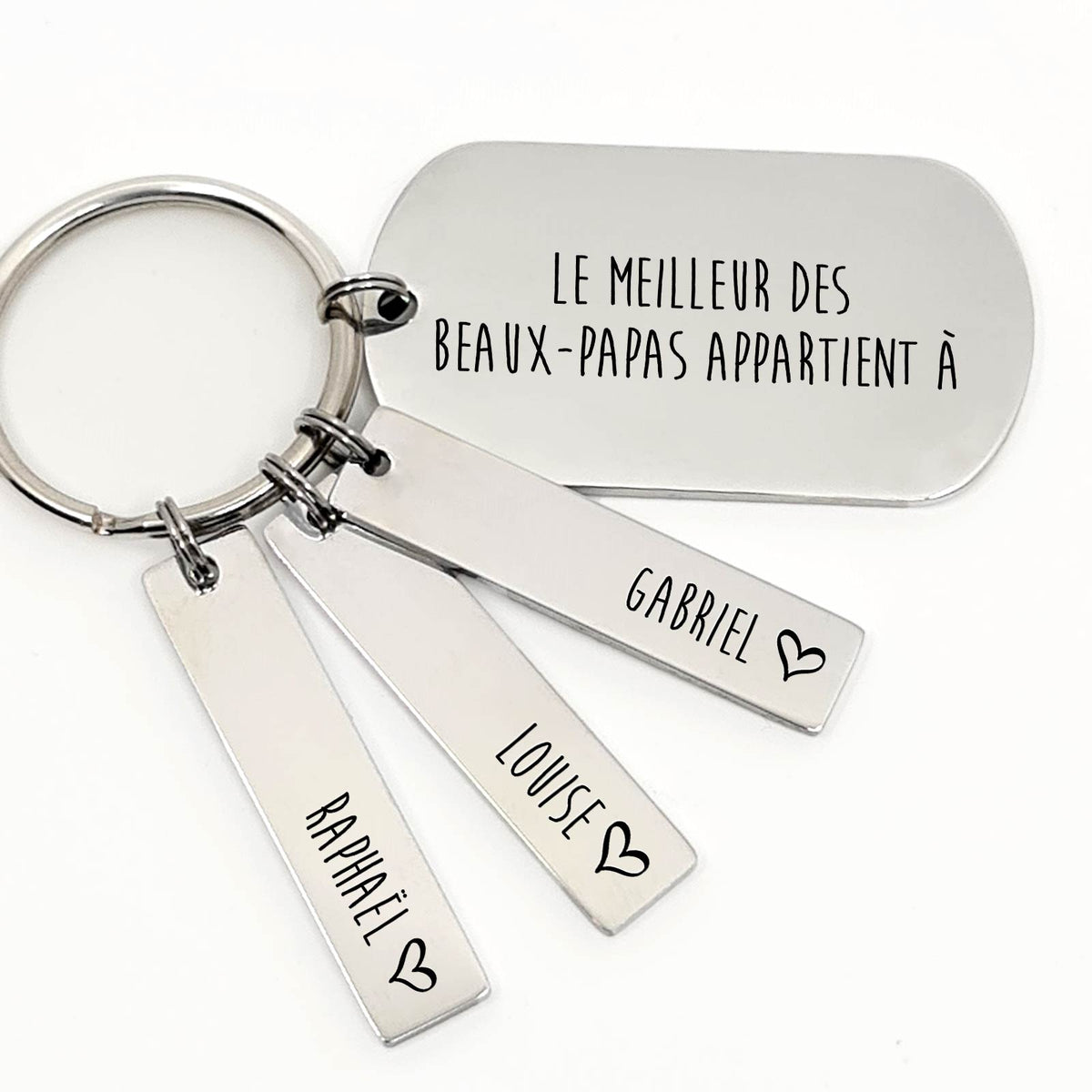 Le meilleur des beaux-pères appartient à -  Porte-clés Médaille