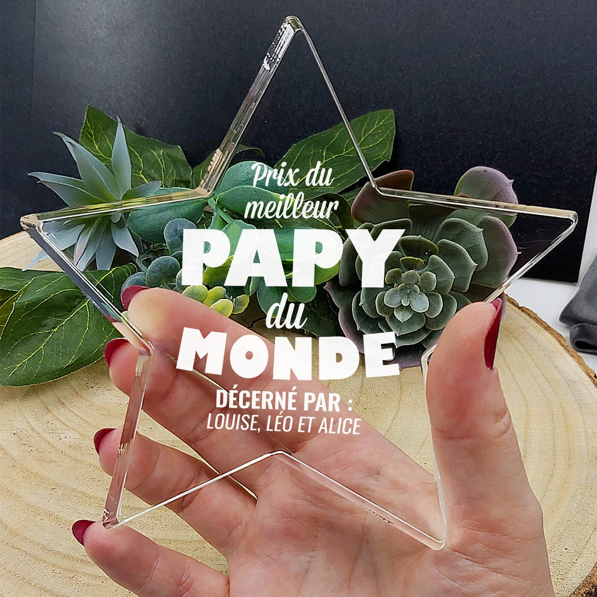 Meilleur papy du monde - Étoile en plexiglas