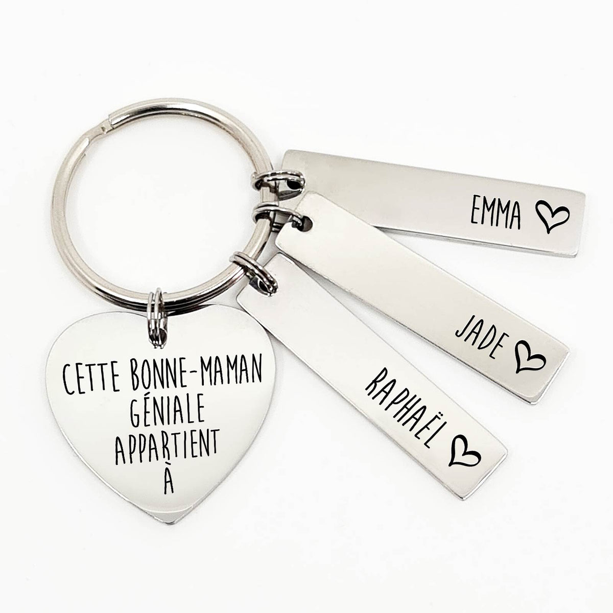 Cette mamie géniale appartient à -  Porte-clés Cœur