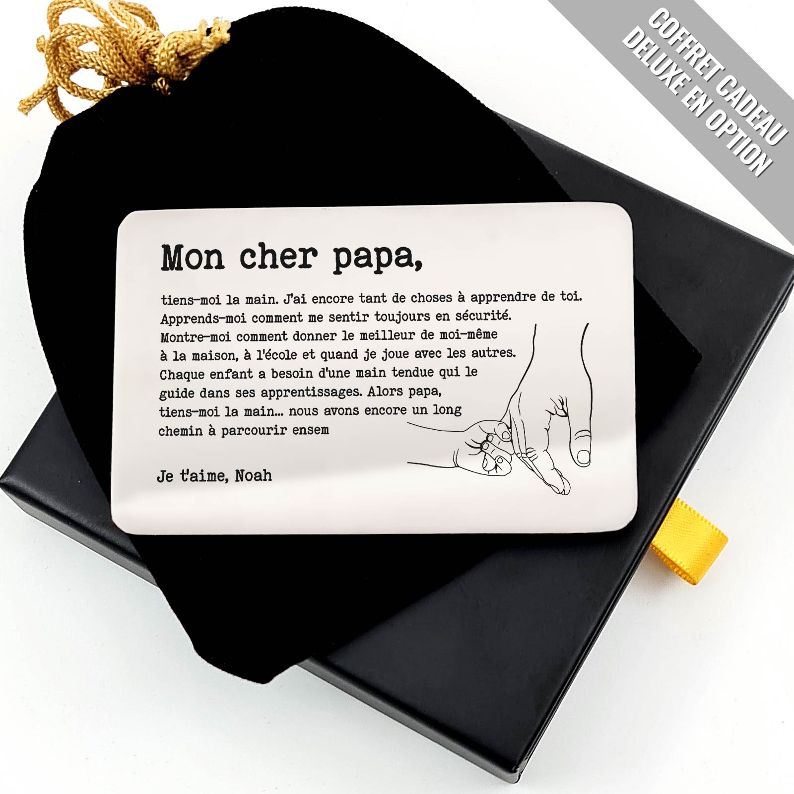 Mon cher papa, tiens-moi la main - Carte de Portefeuille