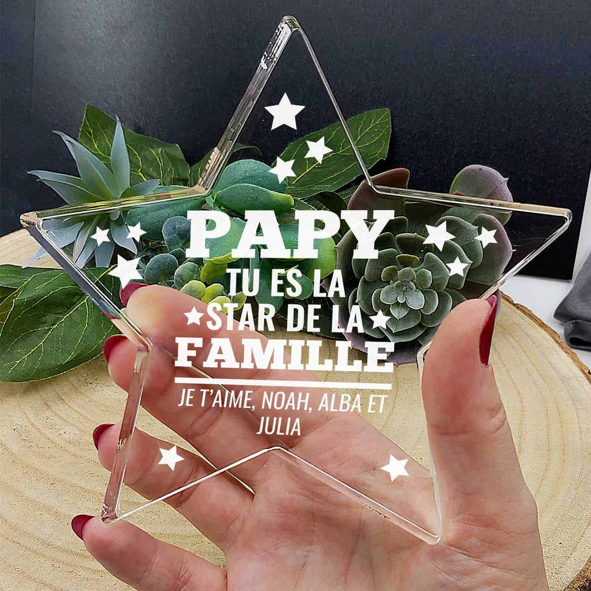 Tu es la star de la famille - Étoile en plexiglas