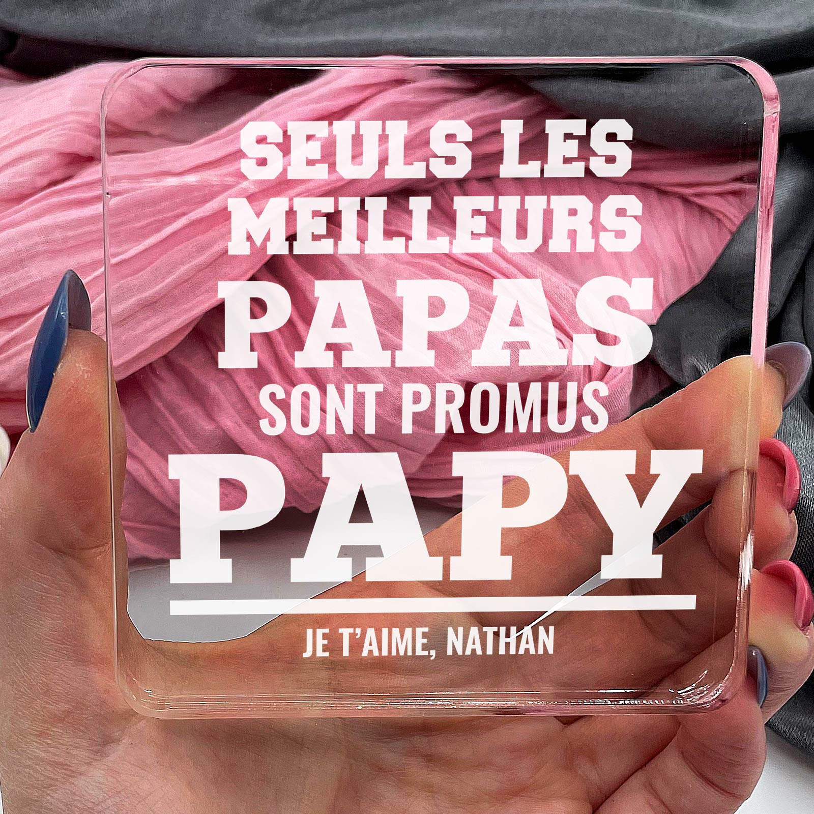 Seuls les meilleurs papas sont promus papys - Plaque en Plexiglas