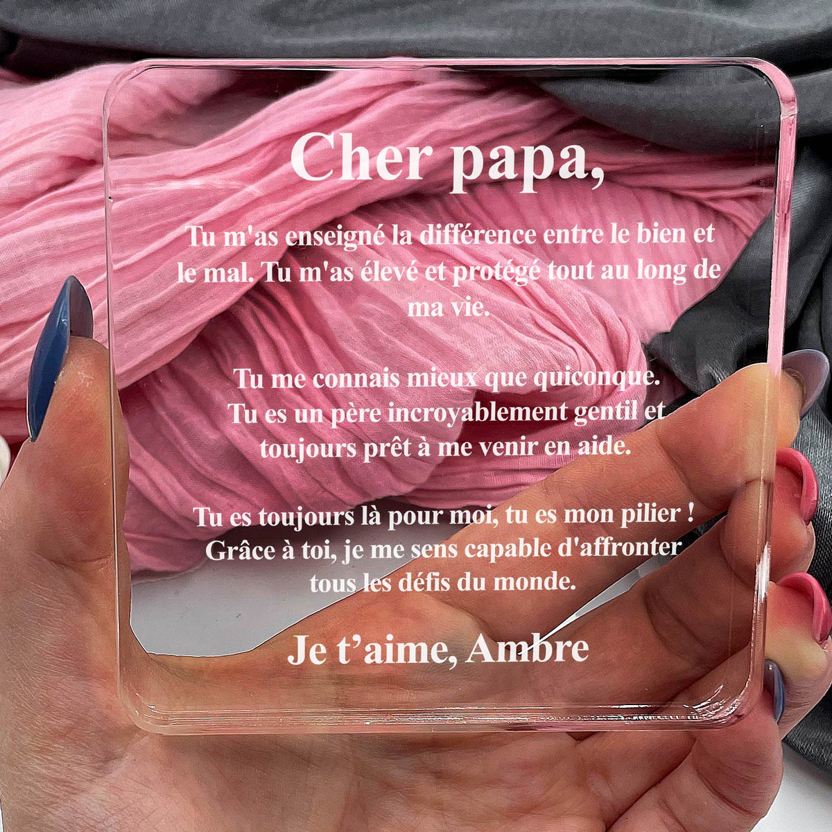 Cher papa tu m&#39;as tout enseigné - Plaque en Plexiglas
