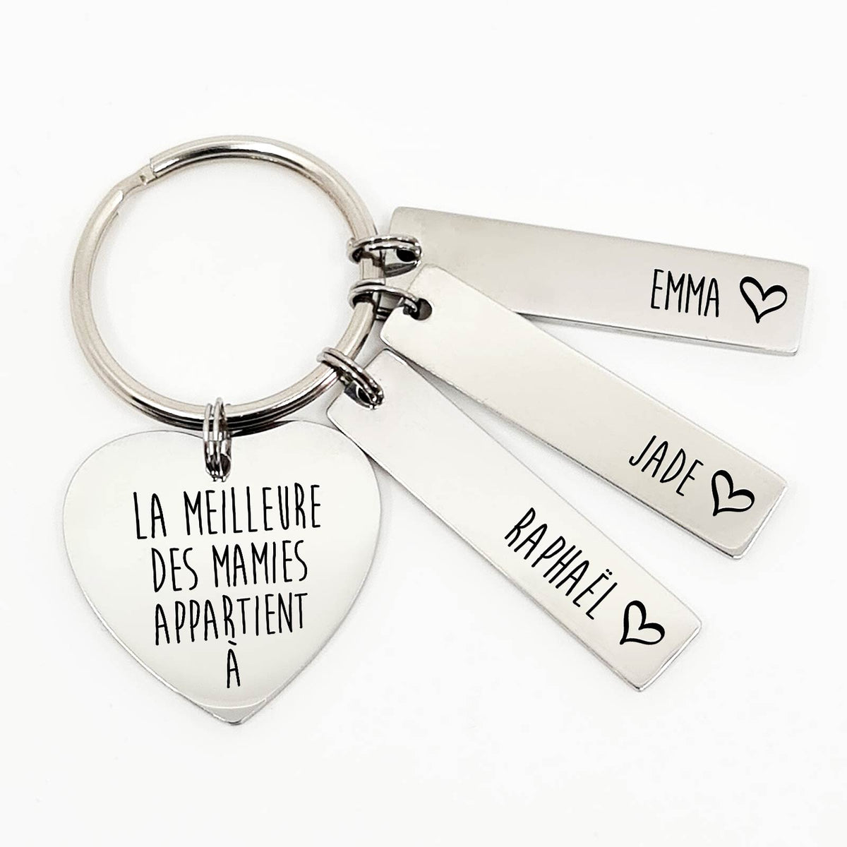 La meilleure des mamies appartient à -  Porte-clés Cœur