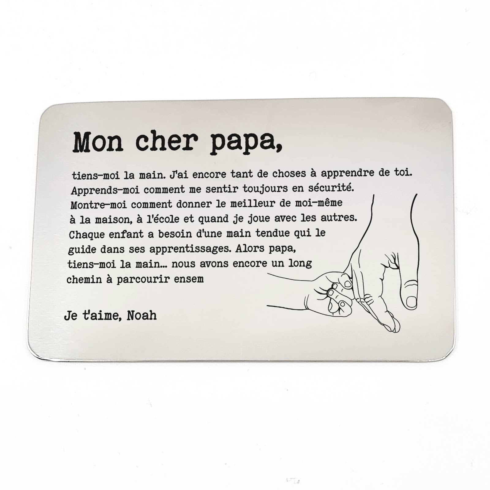 Mon cher papa, tiens-moi la main - Carte de Portefeuille