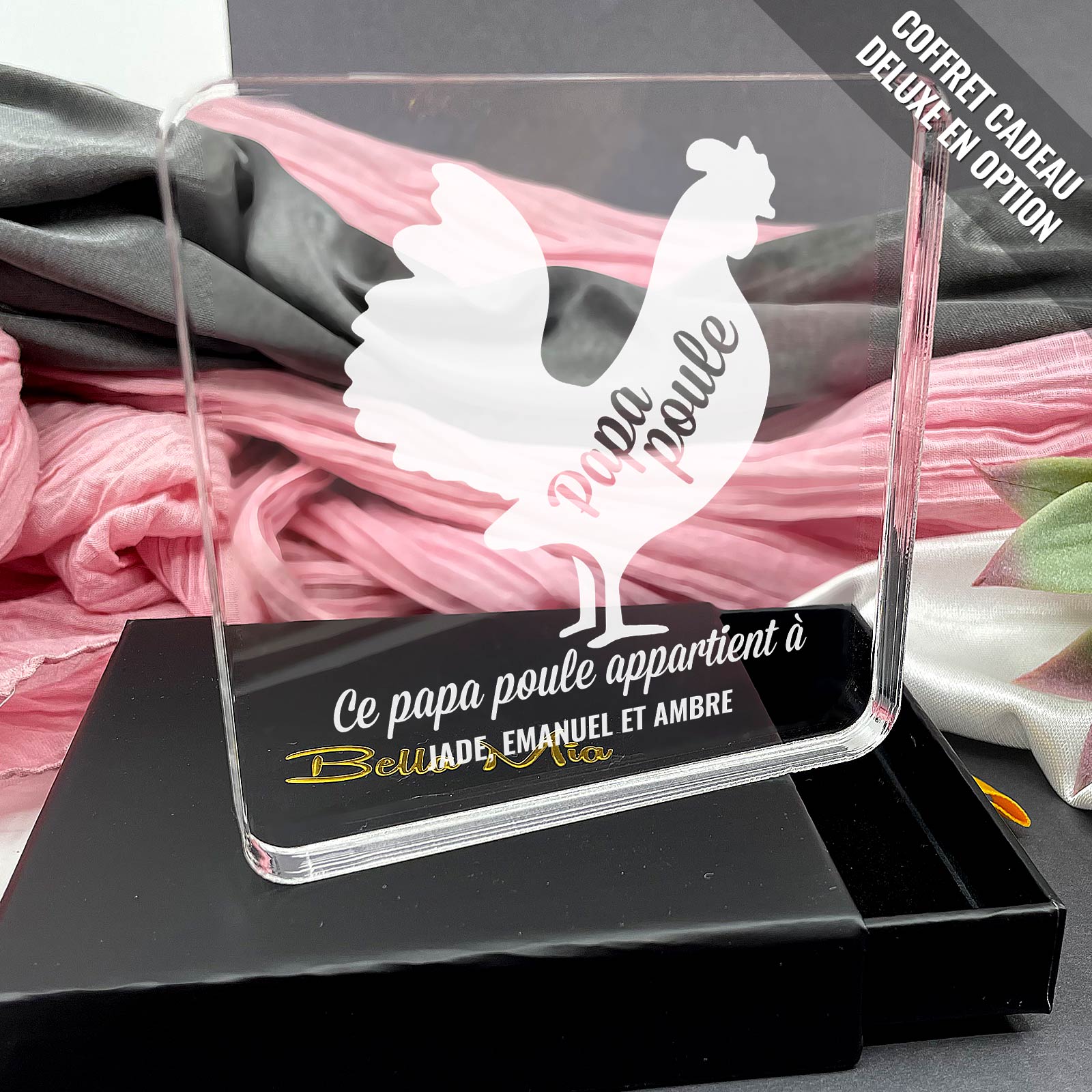 Ce papa poule appartient à  - Plaque en Plexiglas