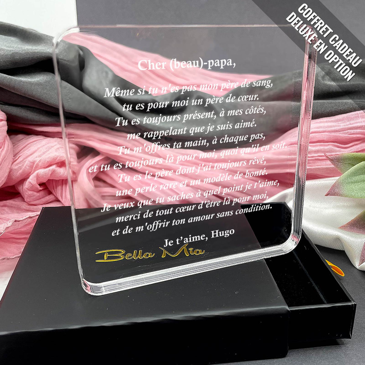 Cher beau-papa, même si tu n&#39;es pas mon père de sang - Plaque en Plexiglas