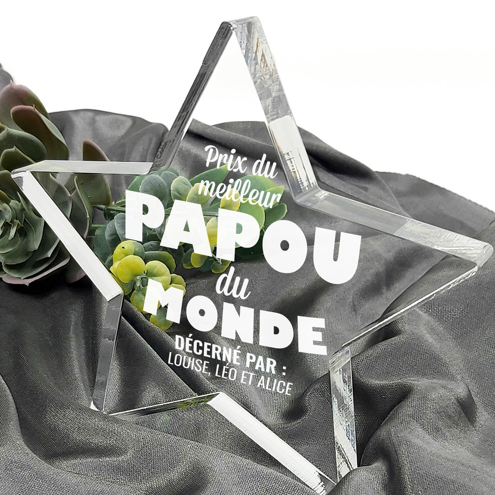 Prix du meilleur papa du monde ! - Étoile en plexiglas