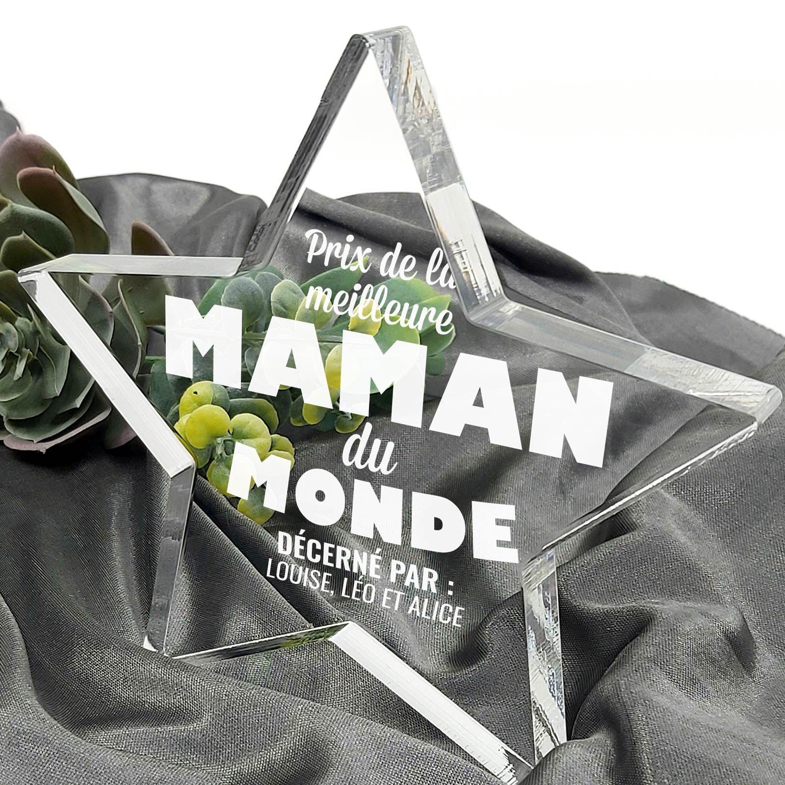 Prix de la meilleure maman du monde ! - Étoile en plexiglas