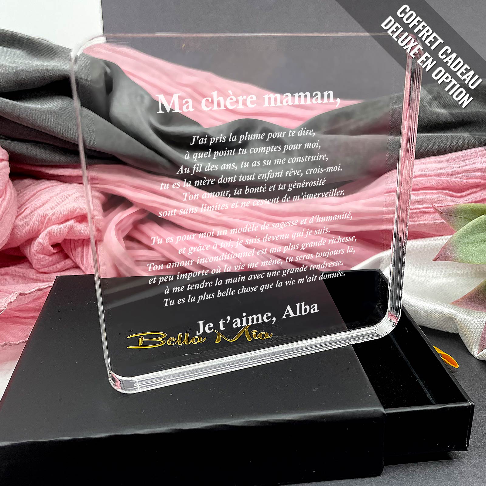 Ma chère maman, j'ai pris la plume pour te dire - Plaque en Plexiglas