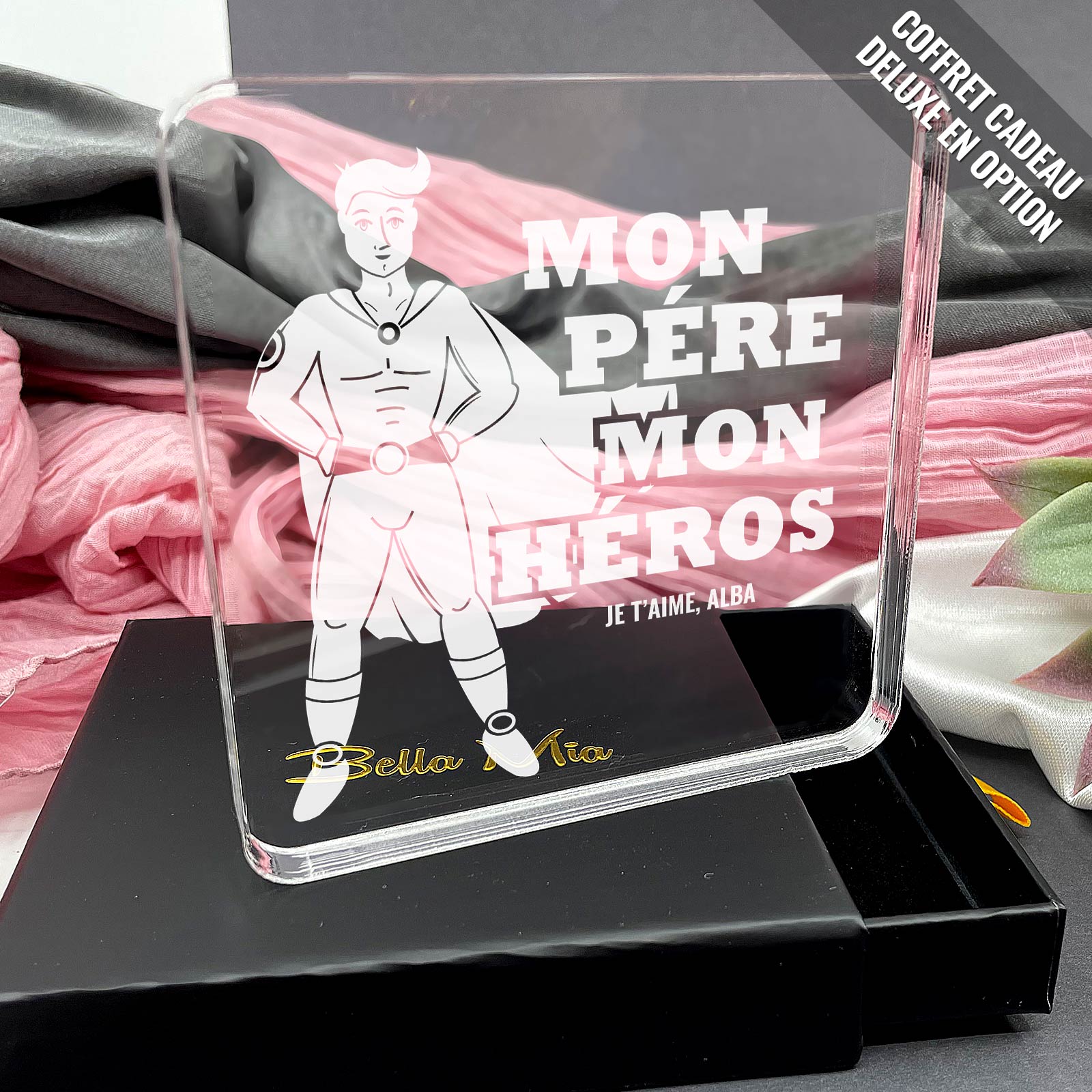 Mon père mon héros - Plaque en Plexiglas