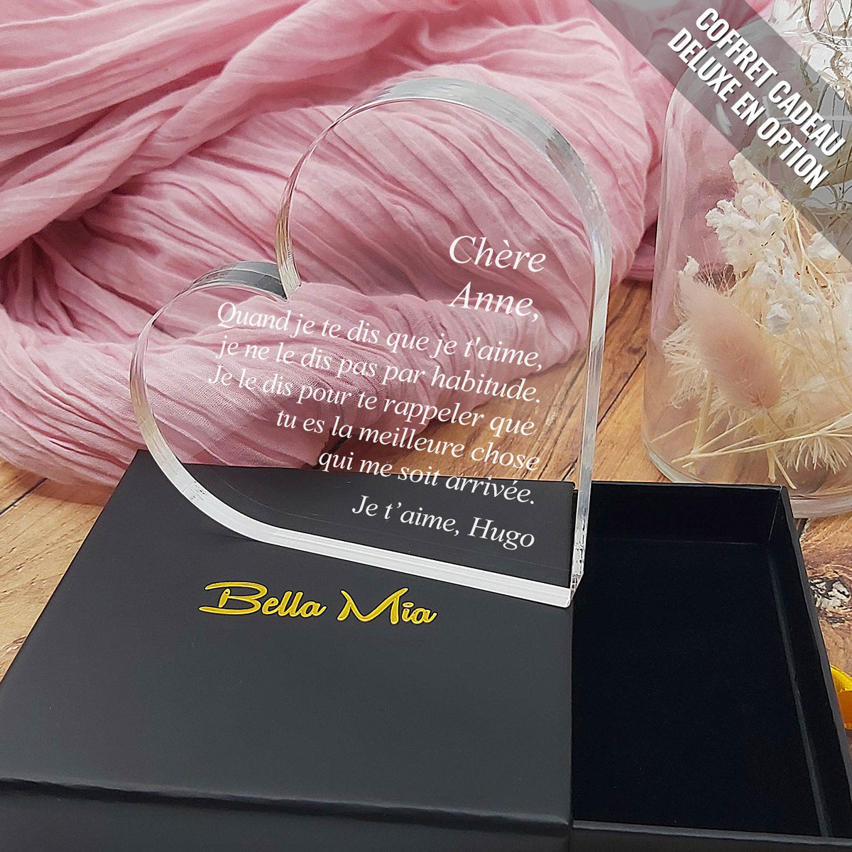 Quand je te dis que je t&#39;aime - Cœur en plexiglas