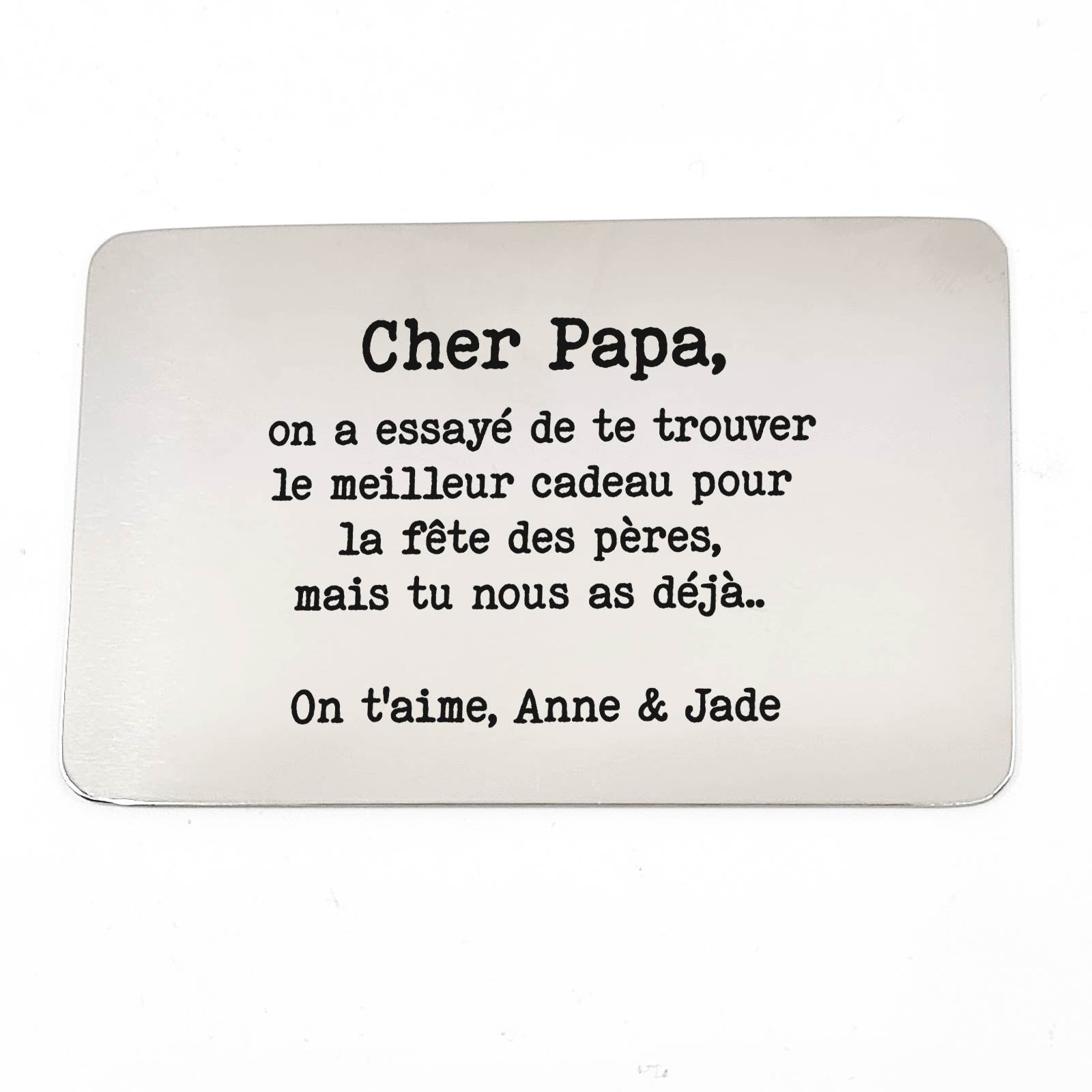 Cadeau de Fête des Pères - Carte de Portefeuille