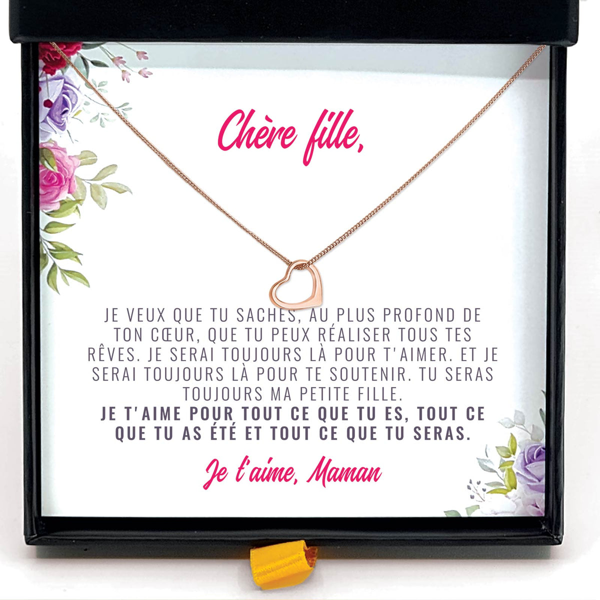 Cadeau pour Filles - Collier et Carte avec Message Personnalisé