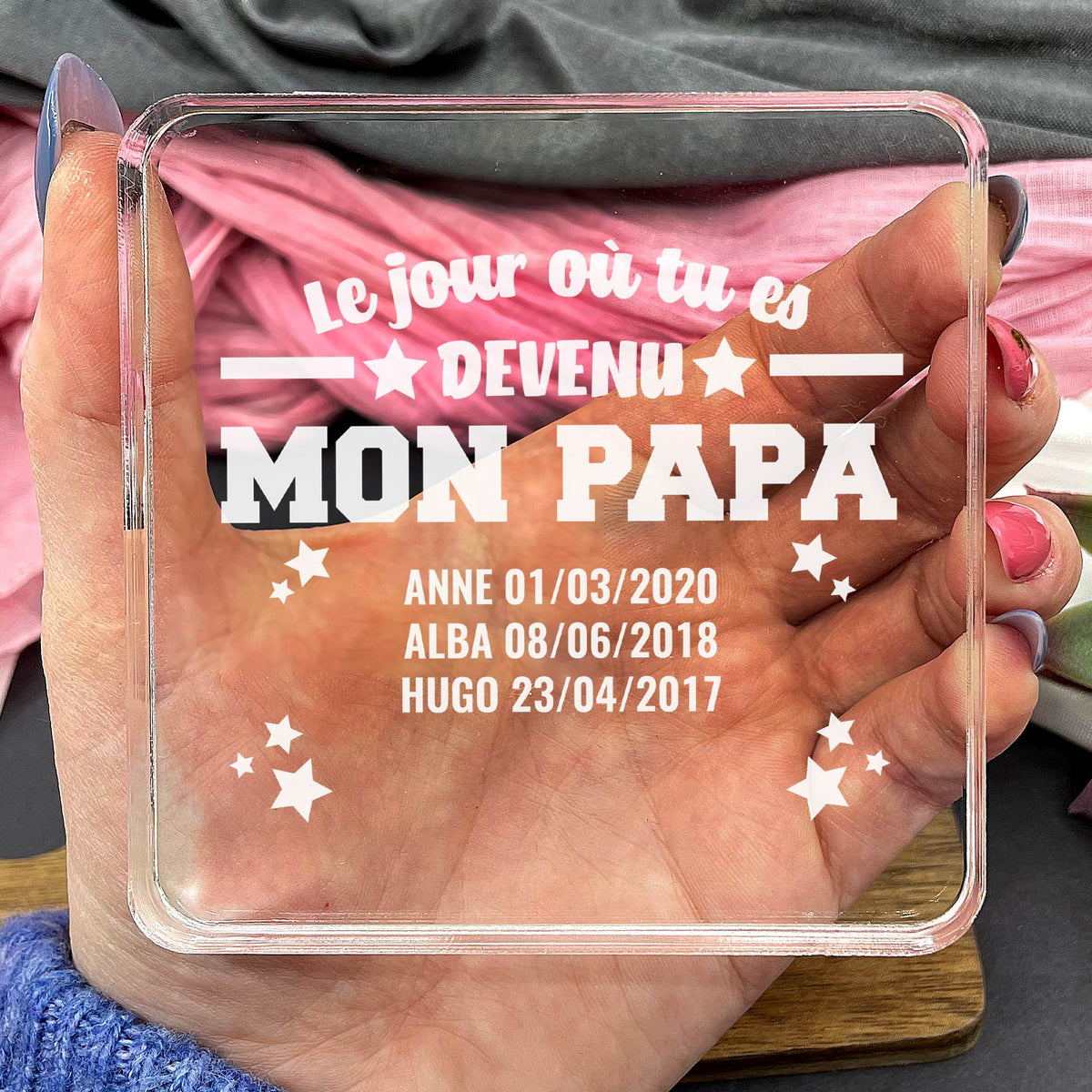 Le jour où tu es devenu mon papa - Plaque en Plexiglas