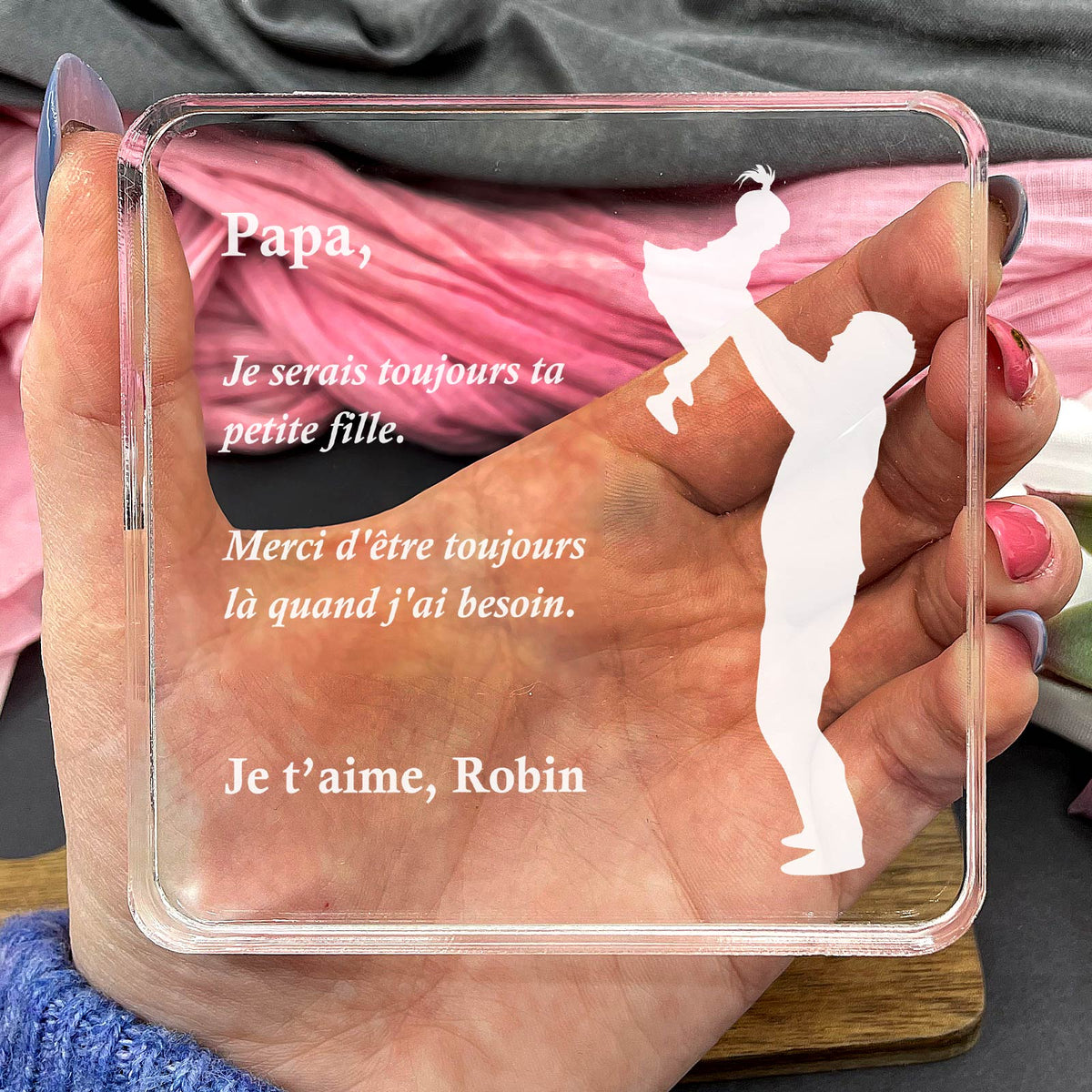 Papa, je serais toujours ta petite fille - Plaque en Plexiglas