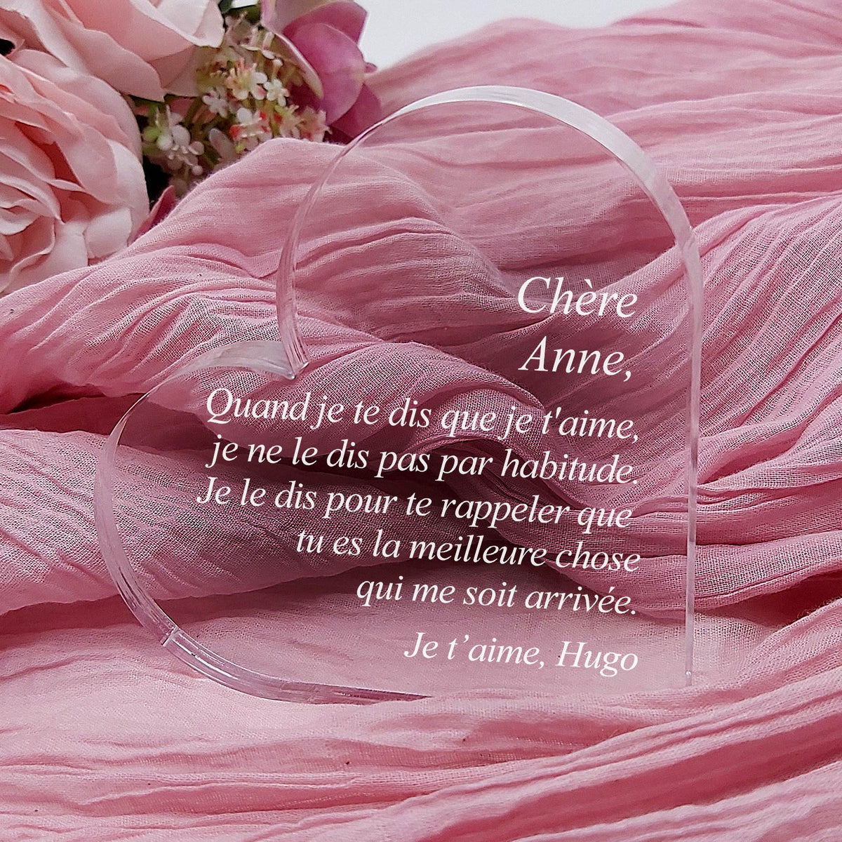 Quand je te dis que je t&#39;aime - Cœur en plexiglas