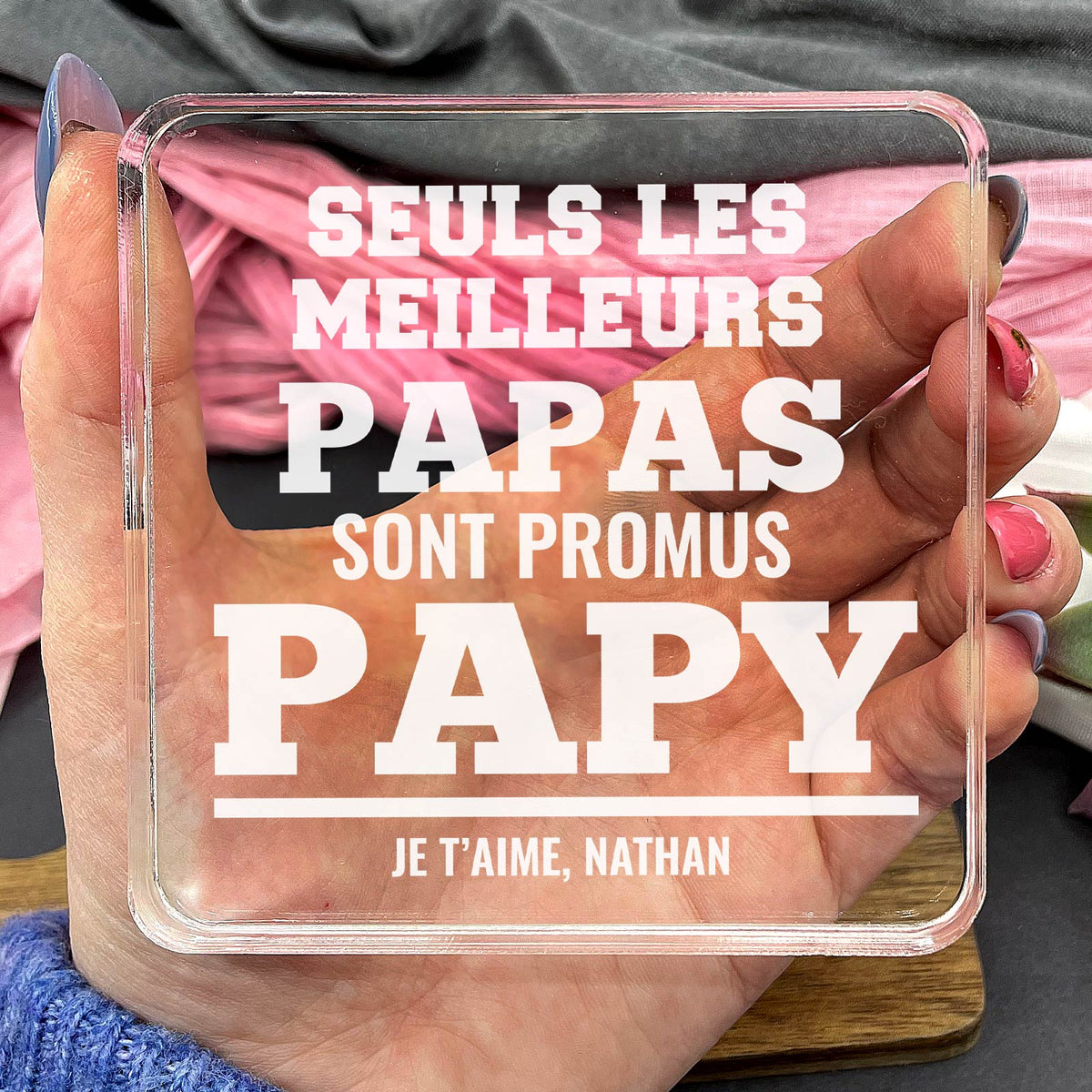 Seuls les meilleurs papas sont promus papys - Plaque en Plexiglas
