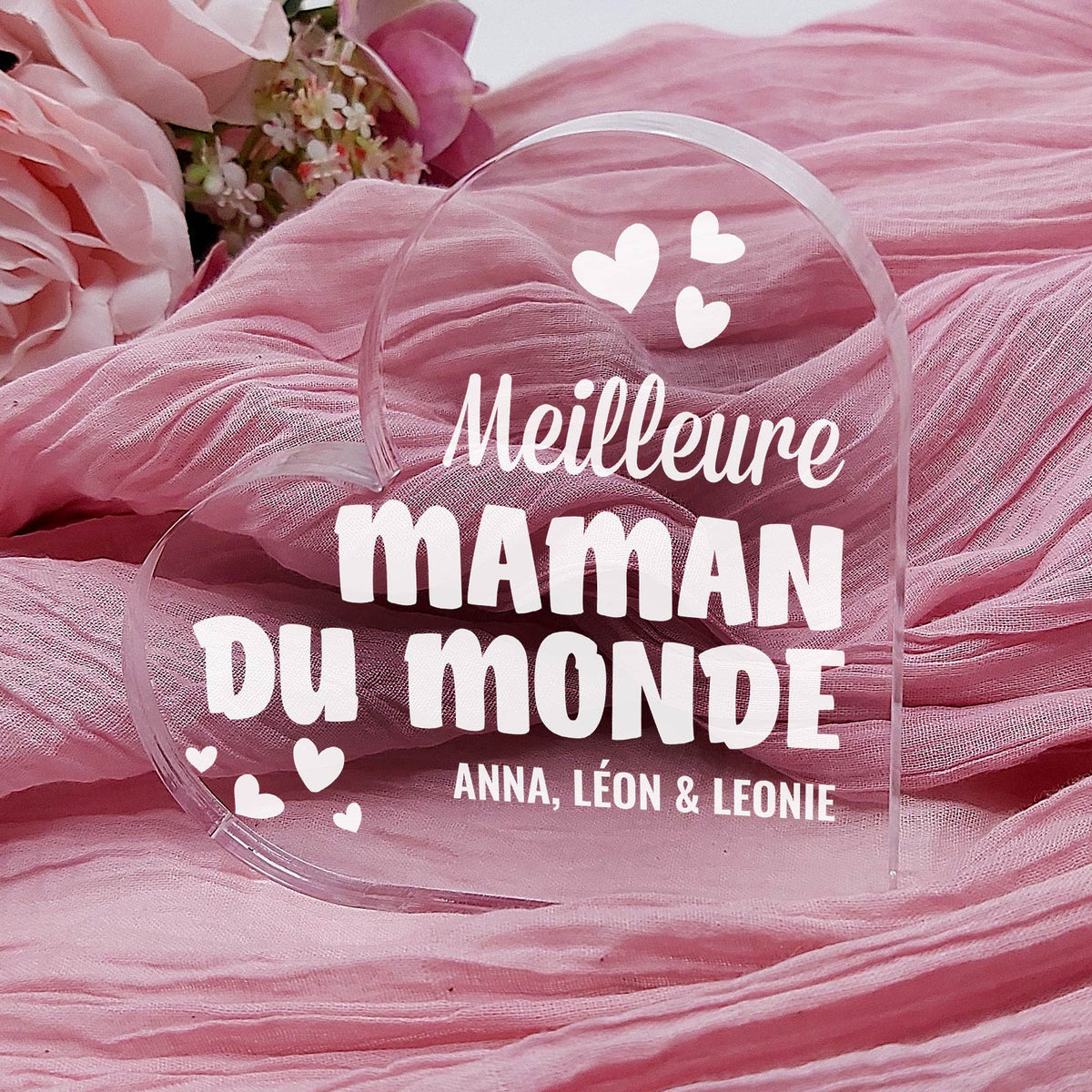 Meilleure Maman du Monde - Cœur en plexiglas