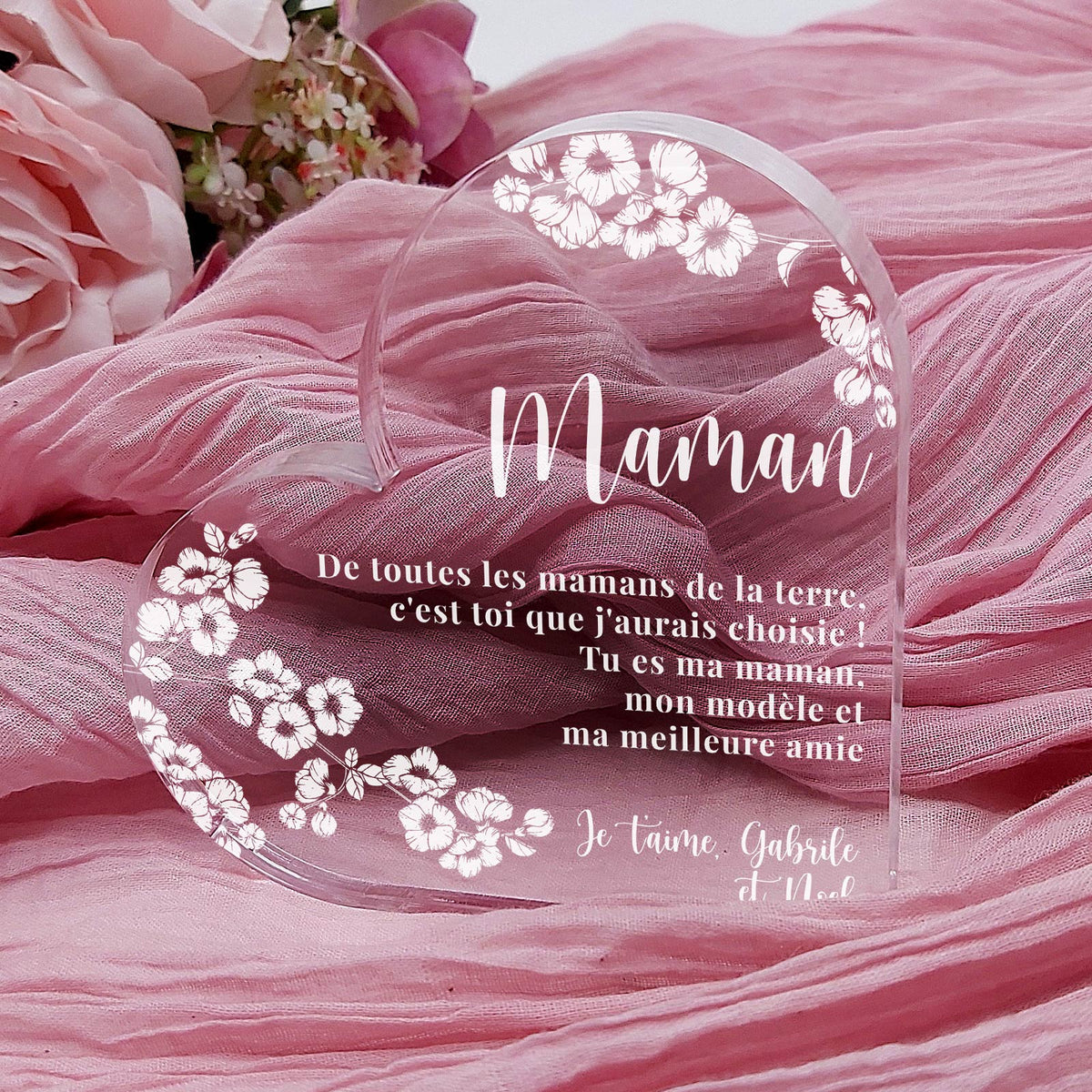 De Toutes les Mamans de la Terre - Cœur en Plexiglas