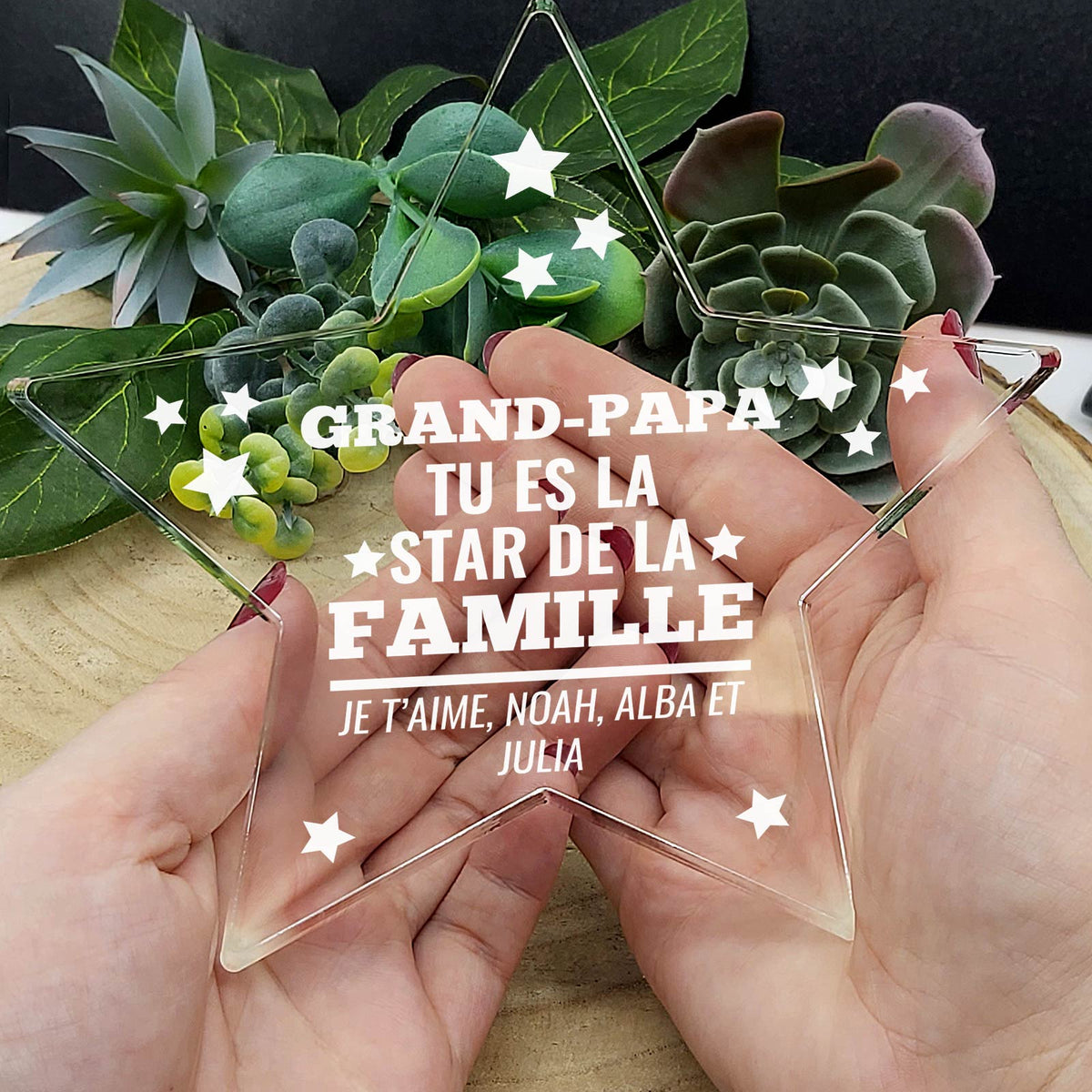 Tu es la star de la famille - Étoile en plexiglas