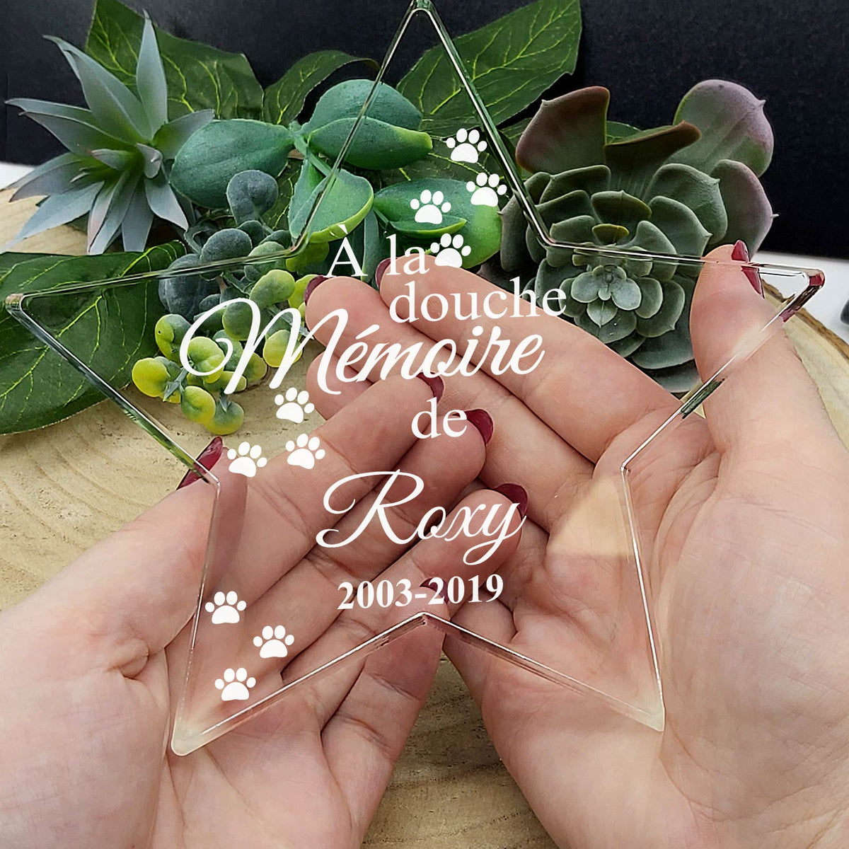 À la douce mémoire de - Étoile en plexiglas