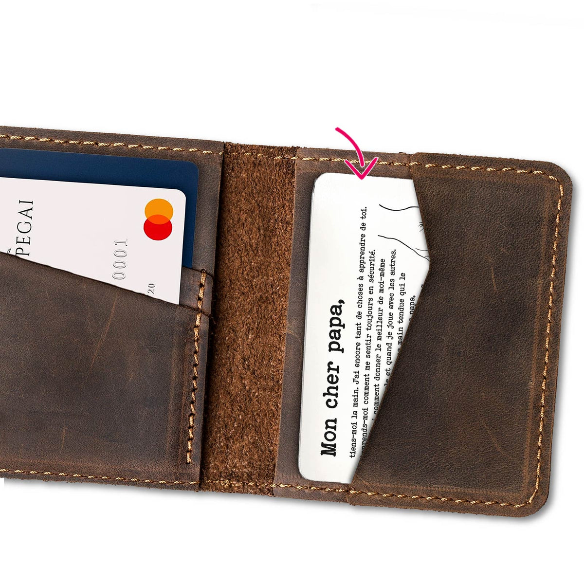 Mon cher papa, tiens-moi la main - Carte de Portefeuille