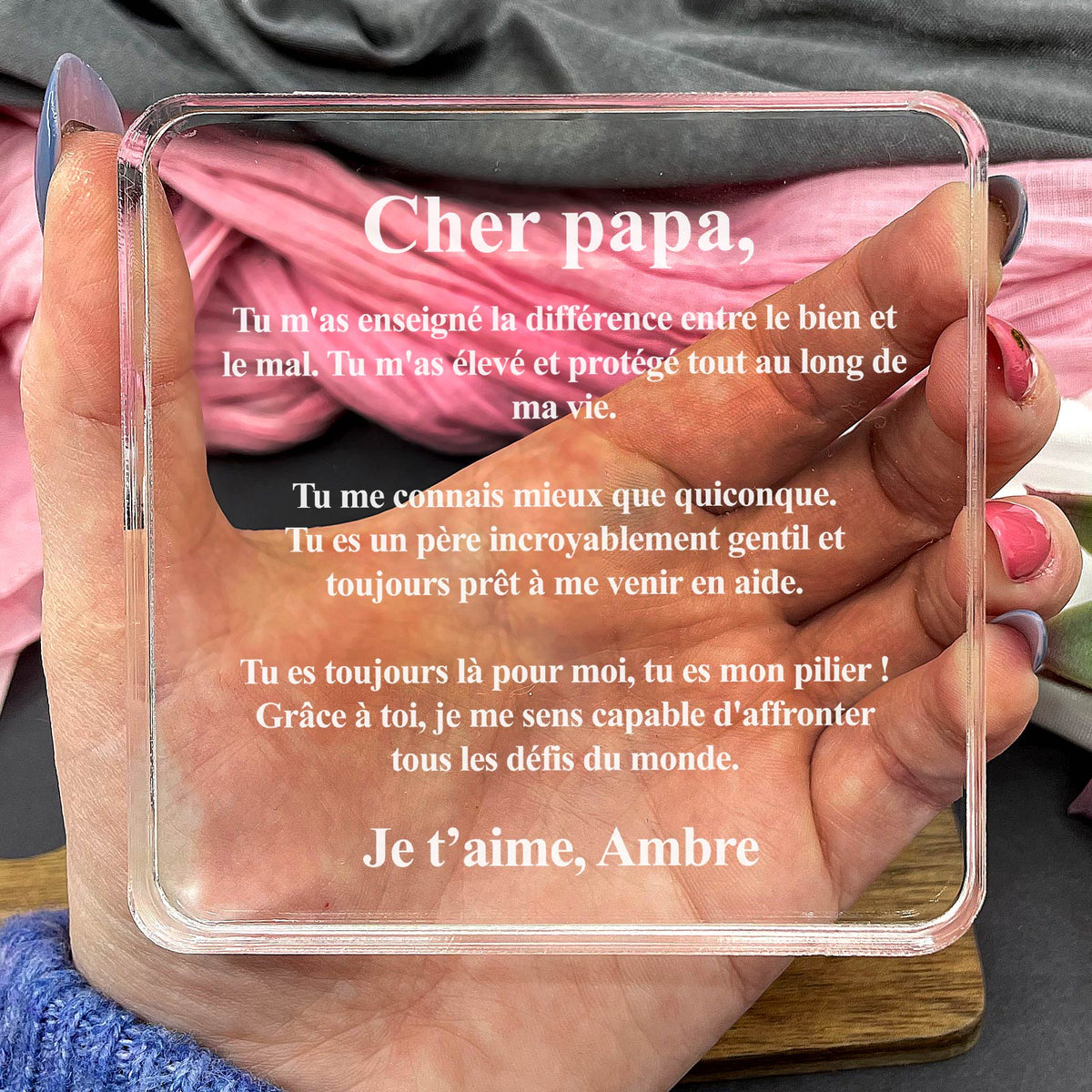 Cher papa tu m&#39;as tout enseigné - Plaque en Plexiglas