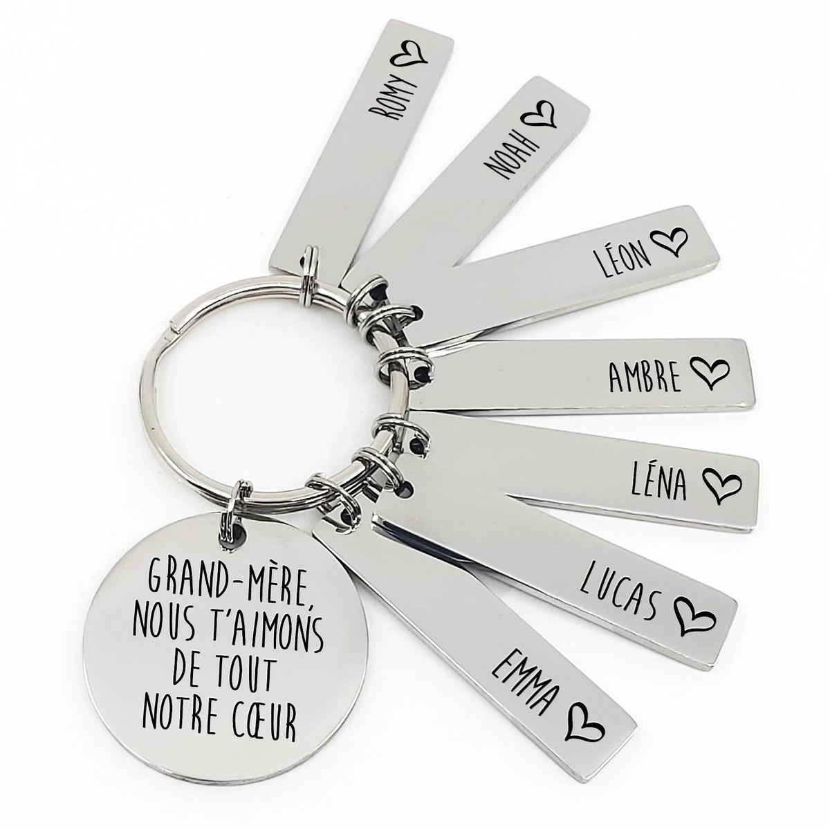 Mamie, nous t&#39;aimons de tout notre cœur Porte-clés