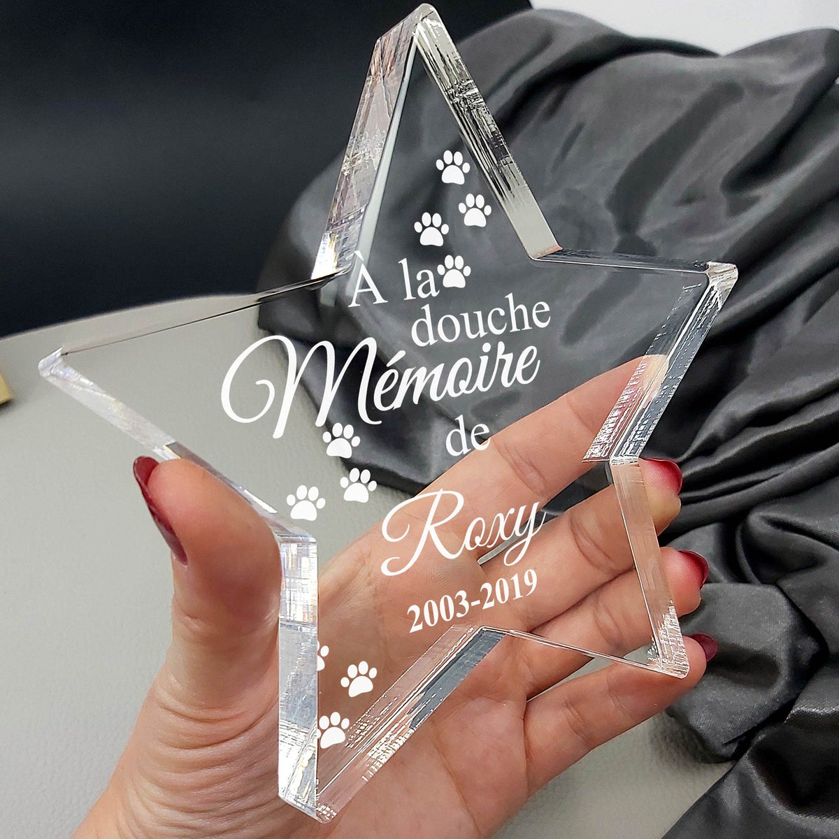 À la douce mémoire de - Étoile en plexiglas