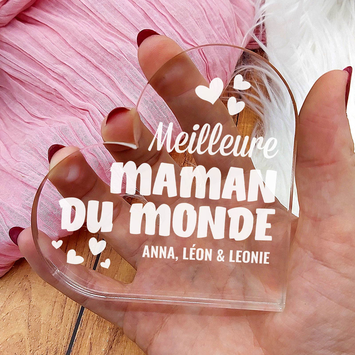 Meilleure Maman du Monde - Cœur en plexiglas