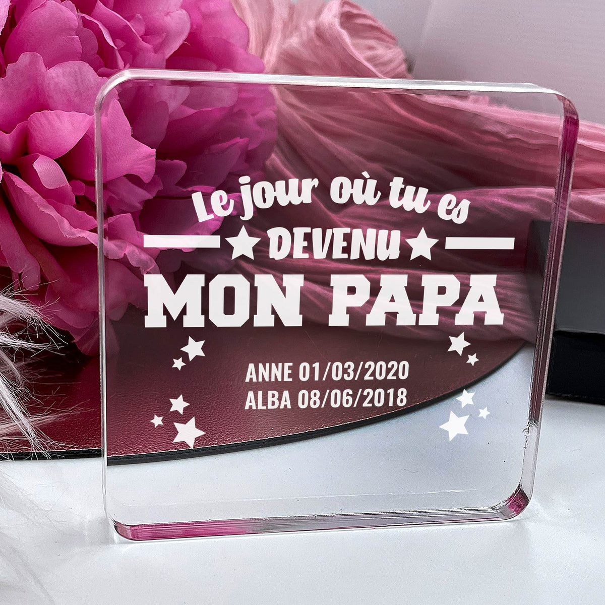 Le jour où tu es devenu mon papa - Plaque en Plexiglas
