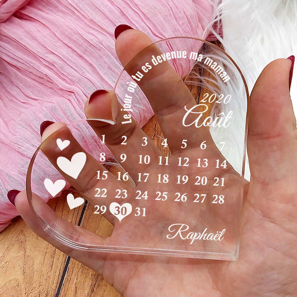 Cœur Fête des Mères - Cœur en Plexiglas