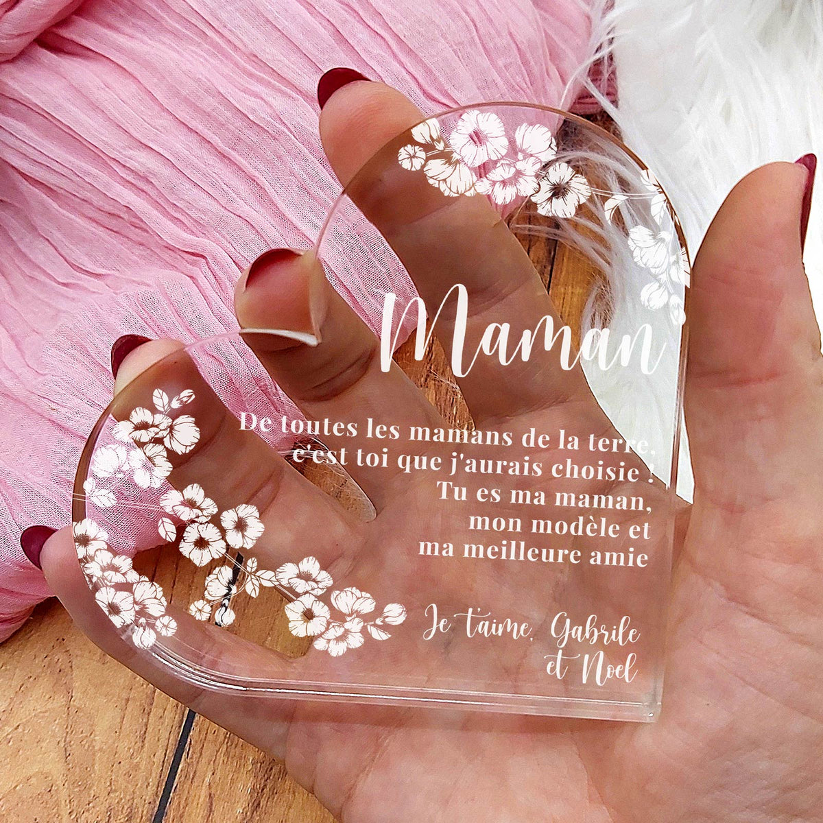 De Toutes les Mamans de la Terre - Cœur en Plexiglas