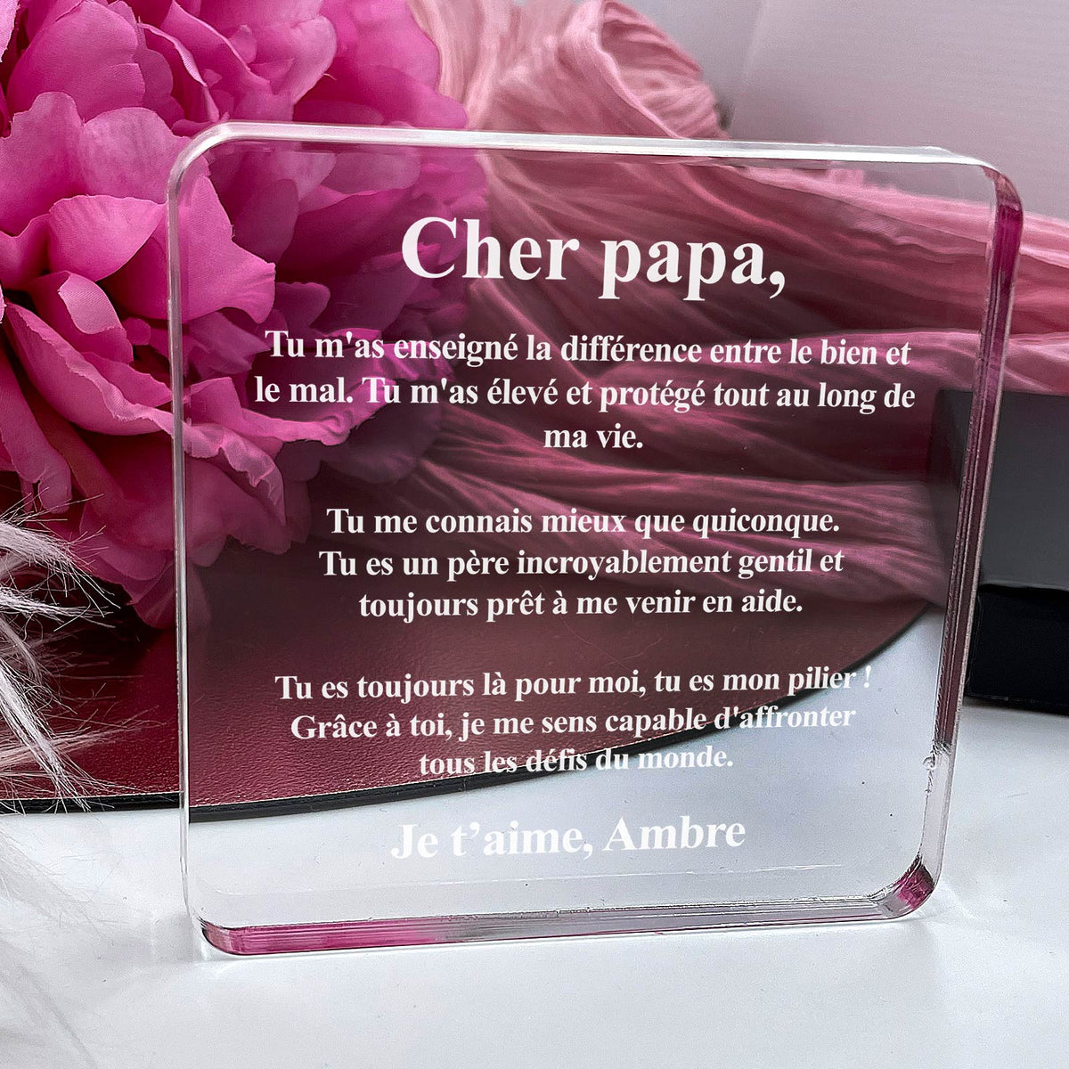 Cher papa tu m&#39;as tout enseigné - Plaque en Plexiglas