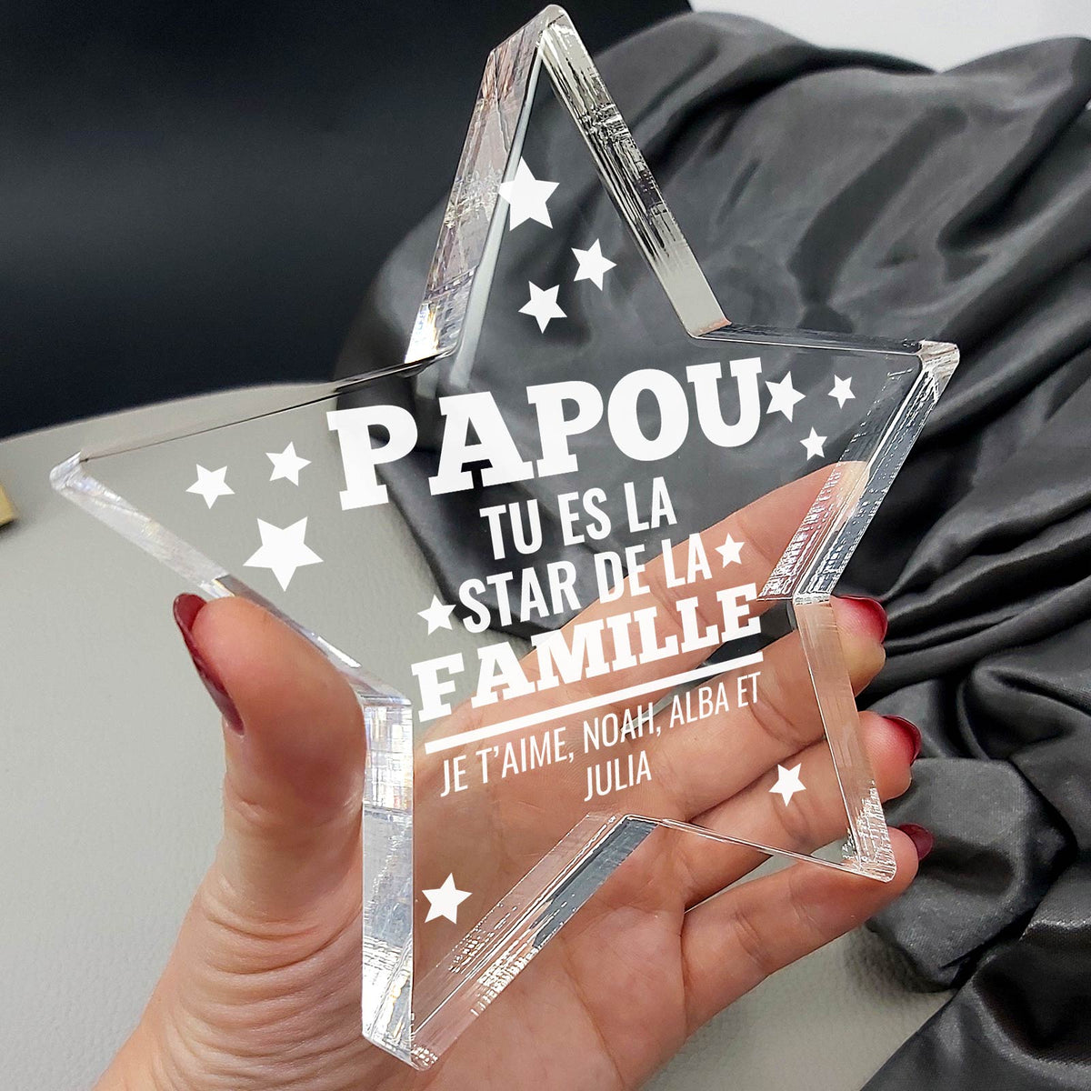 Tu es la star de la famille - Étoile en plexiglas