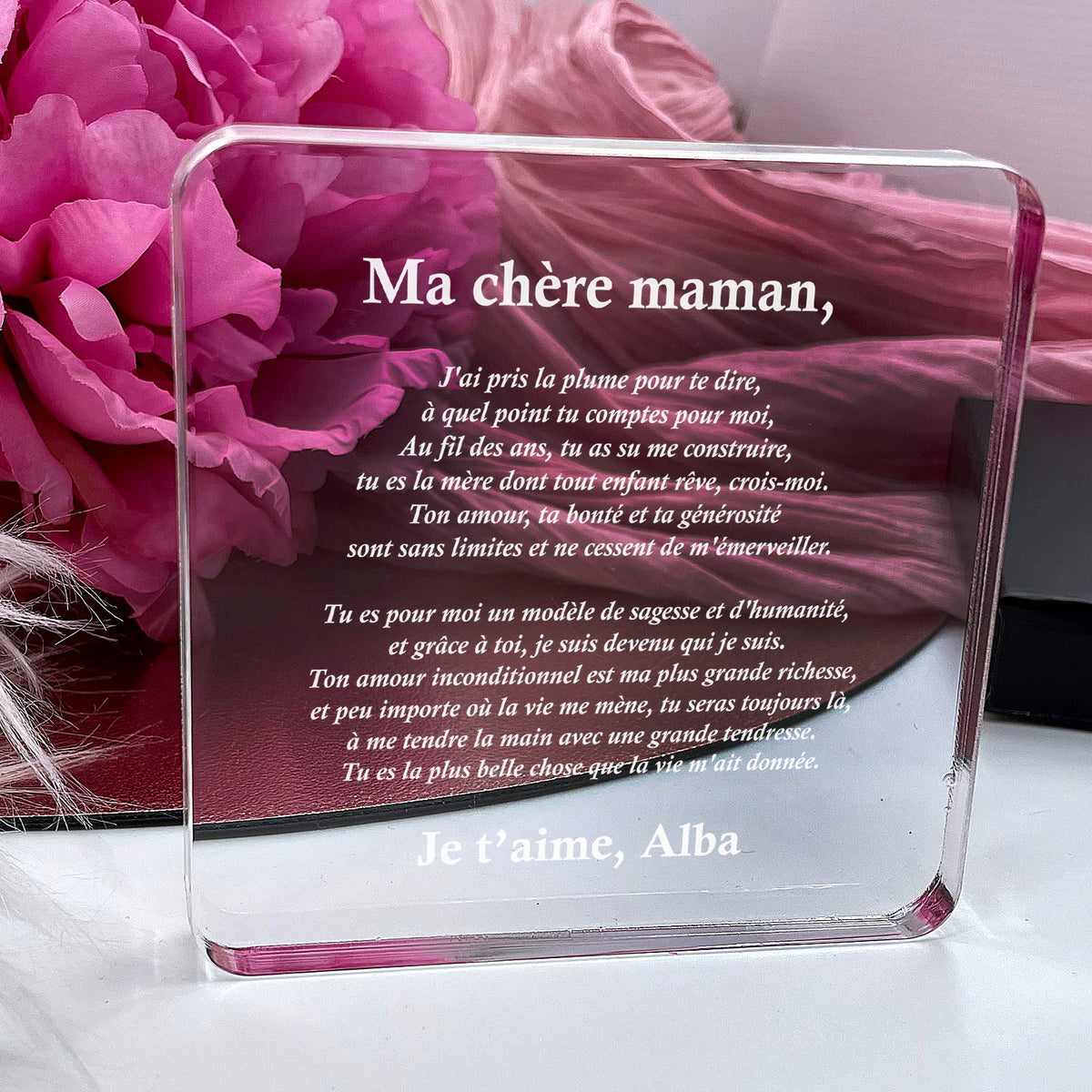 Ma chère maman, j&#39;ai pris la plume pour te dire - Plaque en Plexiglas
