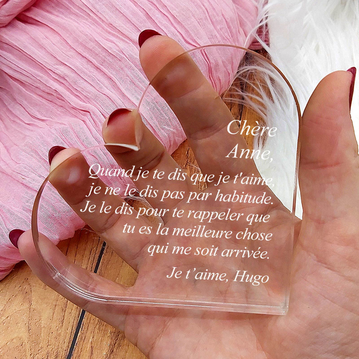 Quand je te dis que je t&#39;aime - Cœur en plexiglas