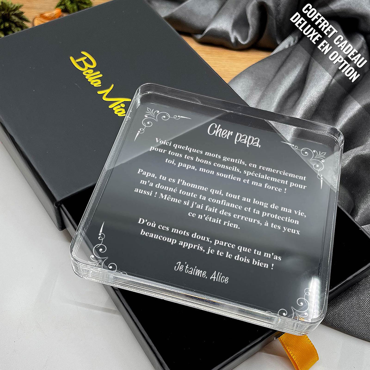 Cher papa, voici quelques mots gentils - Plaque en Plexiglas