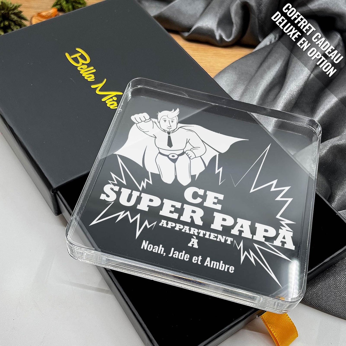 Ce super papa appartient à - Plaque en Plexiglas