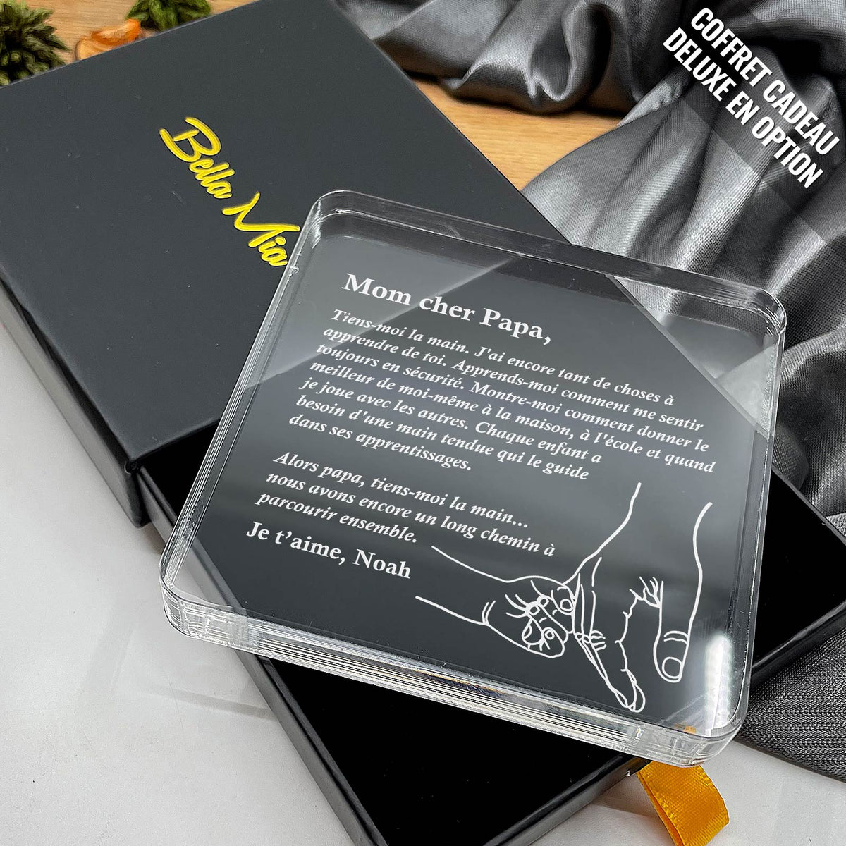 Mon cher papa, tiens-moi la main - Plaque en Plexiglas