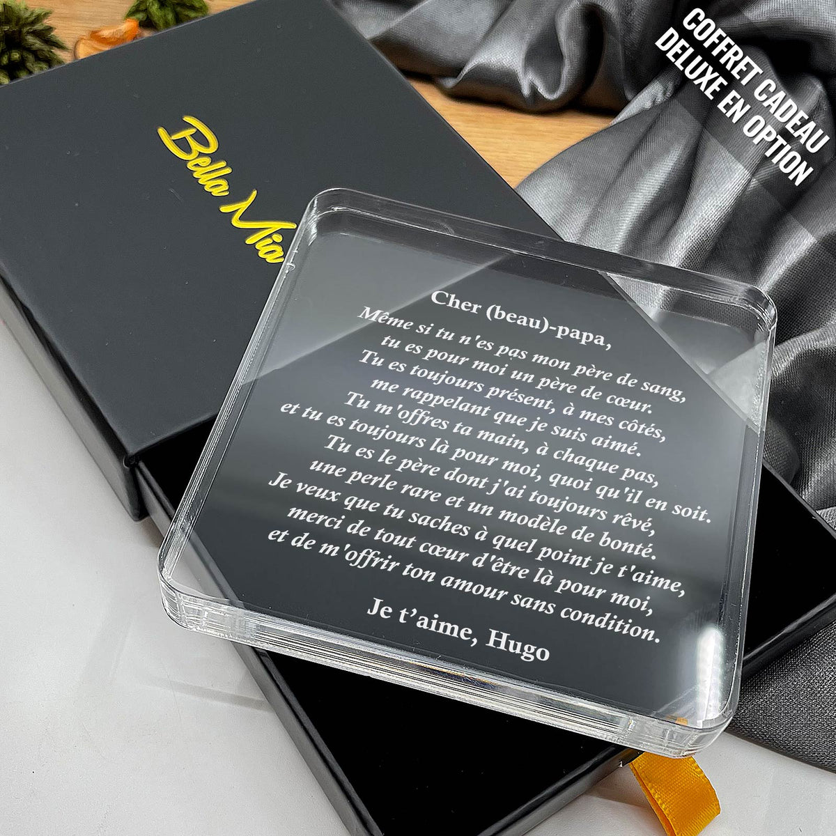 Cher beau-papa, même si tu n&#39;es pas mon père de sang - Plaque en Plexiglas