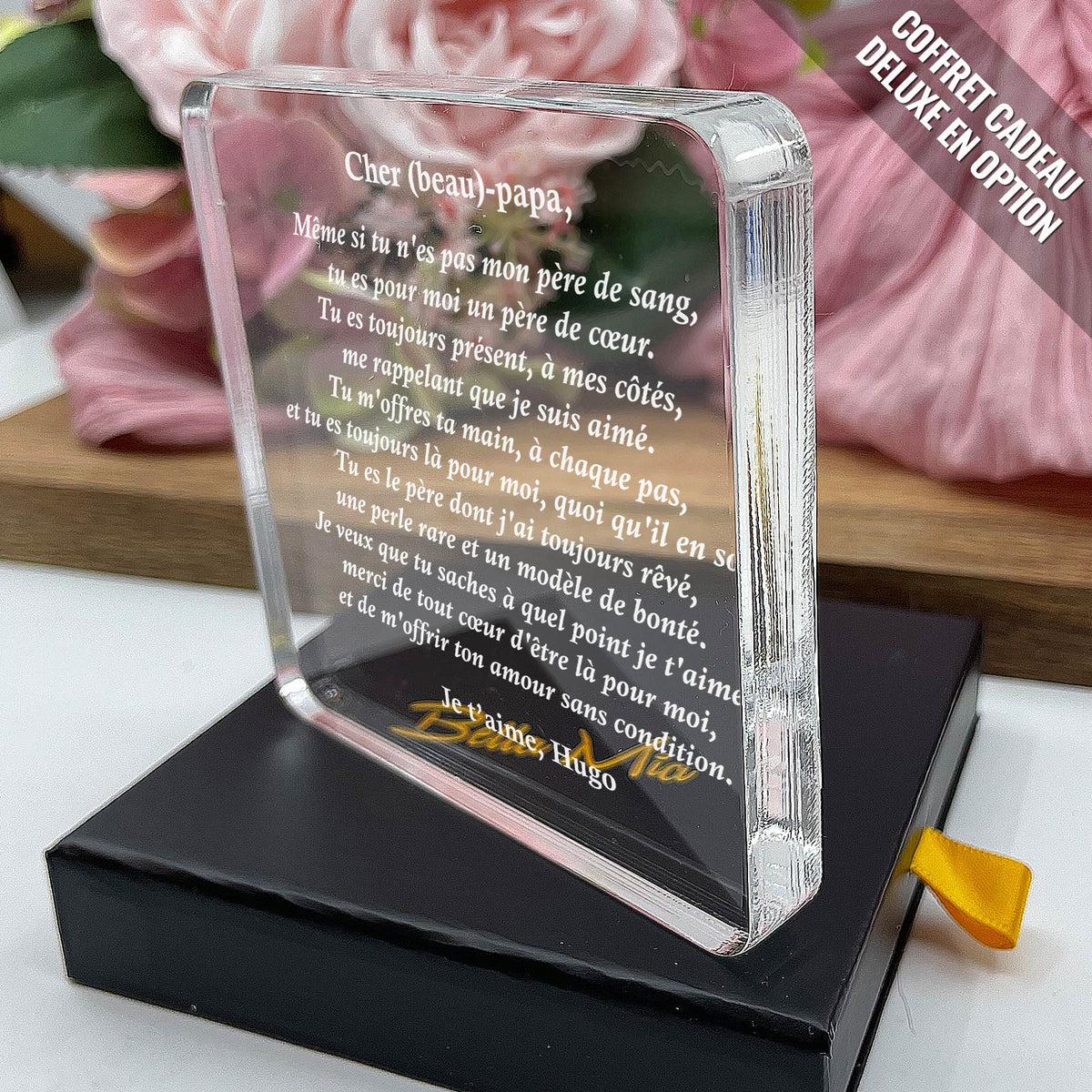 Cher beau-papa, même si tu n&#39;es pas mon père de sang - Plaque en Plexiglas