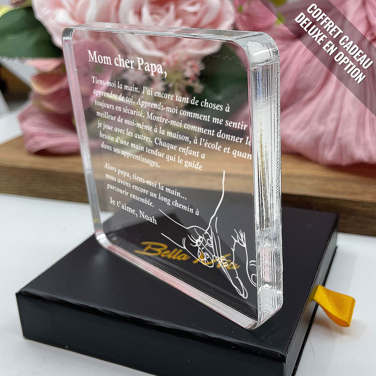 Mon cher papa, tiens-moi la main - Plaque en Plexiglas