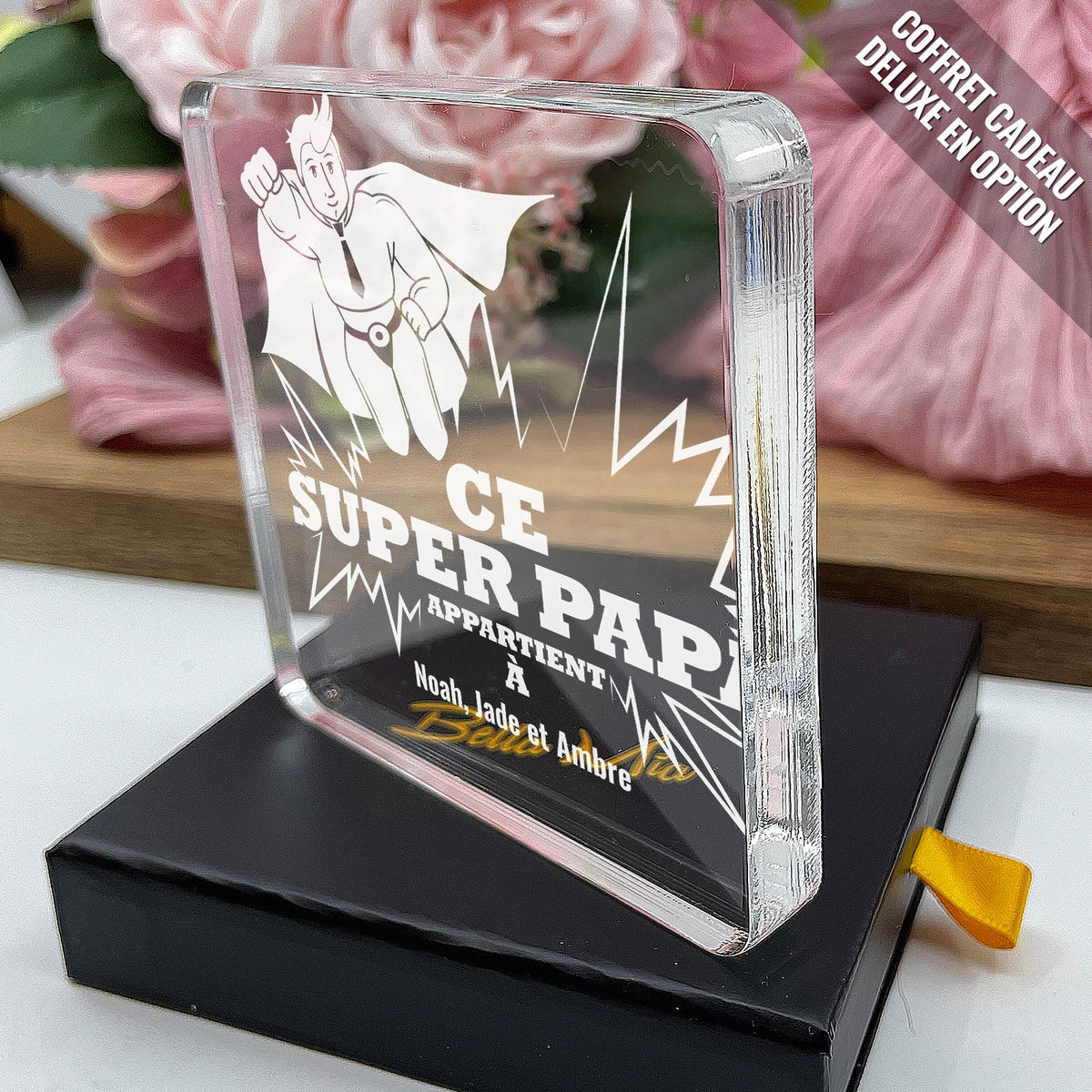 Ce super papa appartient à - Plaque en Plexiglas